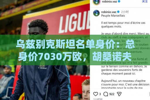 乌兹别克斯坦名单身价:总身价7030万欧,胡桑诺夫3500万欧最高 乌兹别克斯坦名单身价:总身价7030万欧,胡桑诺夫3500万欧最高